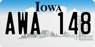IA license plate AWA148