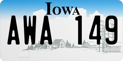 IA license plate AWA149