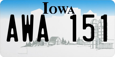 IA license plate AWA151