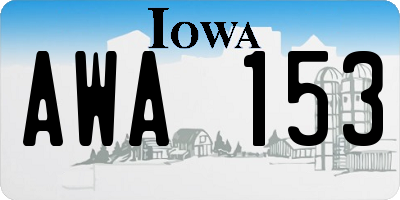 IA license plate AWA153