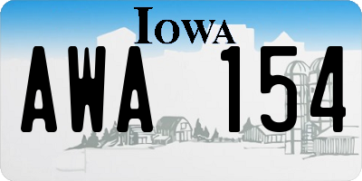 IA license plate AWA154