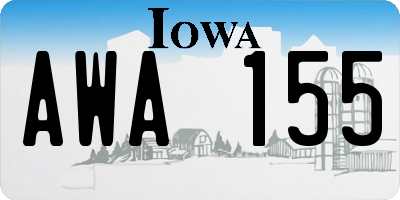 IA license plate AWA155