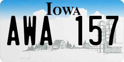 IA license plate AWA157