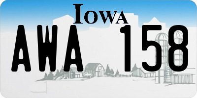 IA license plate AWA158