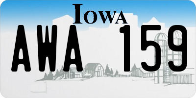 IA license plate AWA159