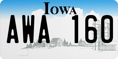 IA license plate AWA160