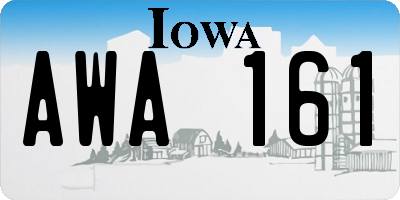 IA license plate AWA161