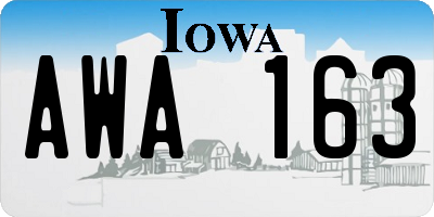 IA license plate AWA163