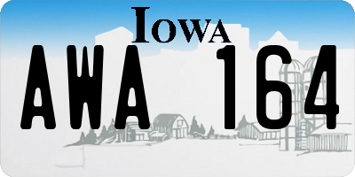 IA license plate AWA164