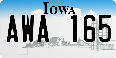 IA license plate AWA165
