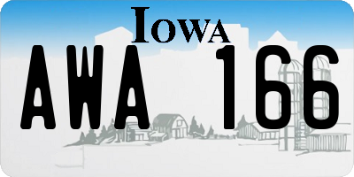 IA license plate AWA166
