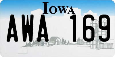 IA license plate AWA169