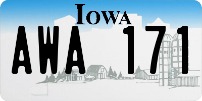 IA license plate AWA171
