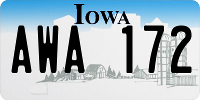 IA license plate AWA172