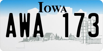 IA license plate AWA173