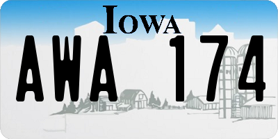 IA license plate AWA174