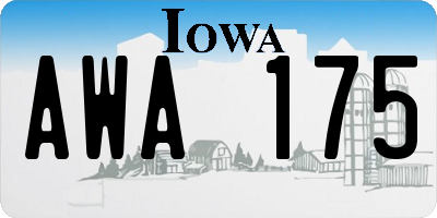IA license plate AWA175