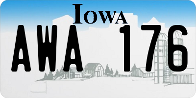 IA license plate AWA176