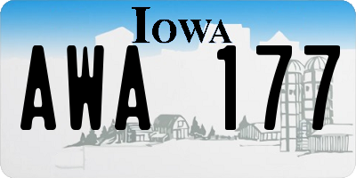 IA license plate AWA177