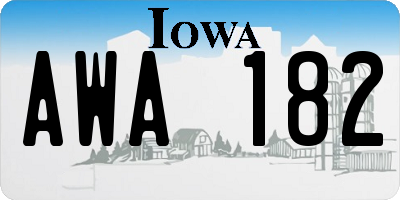 IA license plate AWA182
