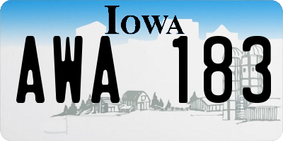 IA license plate AWA183