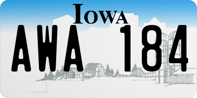 IA license plate AWA184
