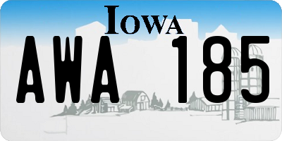 IA license plate AWA185