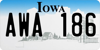 IA license plate AWA186