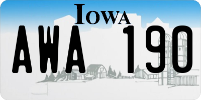 IA license plate AWA190