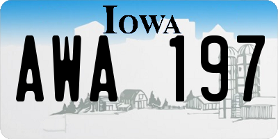 IA license plate AWA197