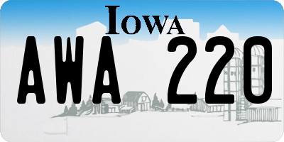 IA license plate AWA220