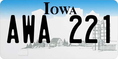IA license plate AWA221