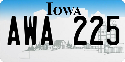 IA license plate AWA225