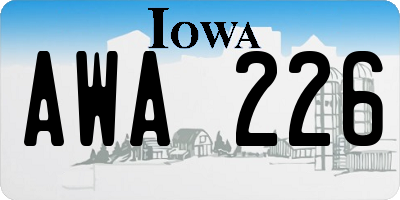 IA license plate AWA226