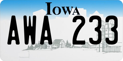 IA license plate AWA233