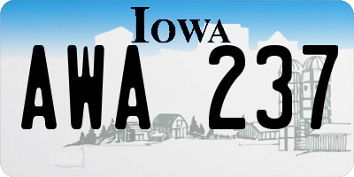IA license plate AWA237