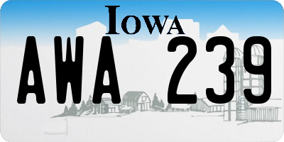 IA license plate AWA239