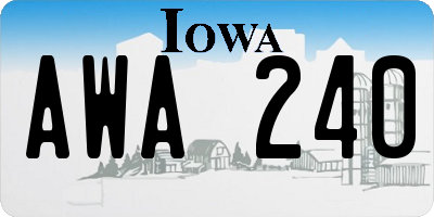IA license plate AWA240