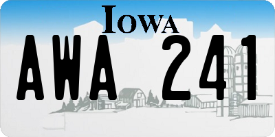 IA license plate AWA241