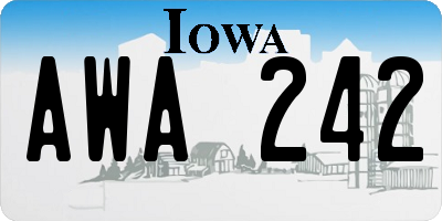 IA license plate AWA242