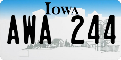 IA license plate AWA244
