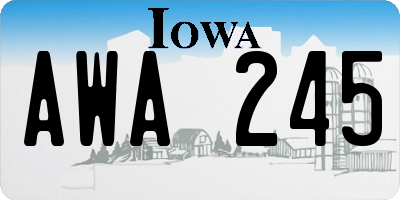 IA license plate AWA245