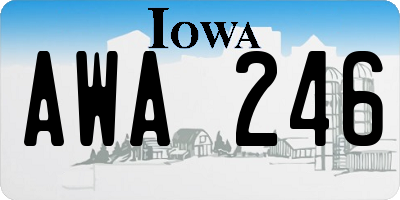 IA license plate AWA246