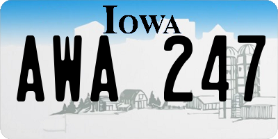 IA license plate AWA247