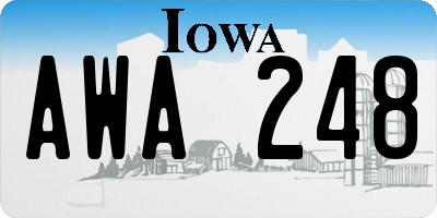 IA license plate AWA248