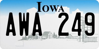 IA license plate AWA249