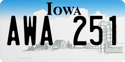 IA license plate AWA251