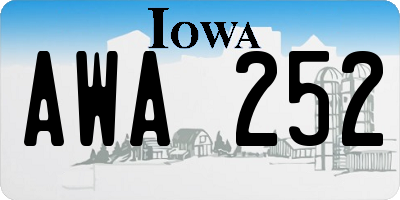IA license plate AWA252