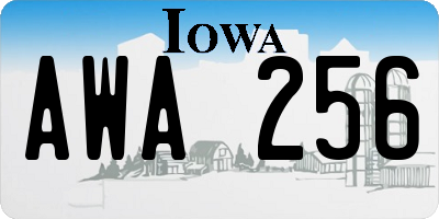 IA license plate AWA256