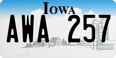 IA license plate AWA257